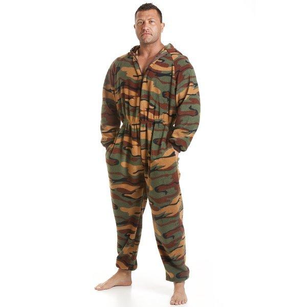 Loungewear Luxury Supersoft Camouflage Print Hooded Onesie Camille